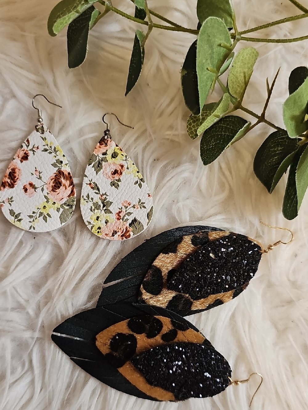 Leather Earrings 2 Pairs Bundle